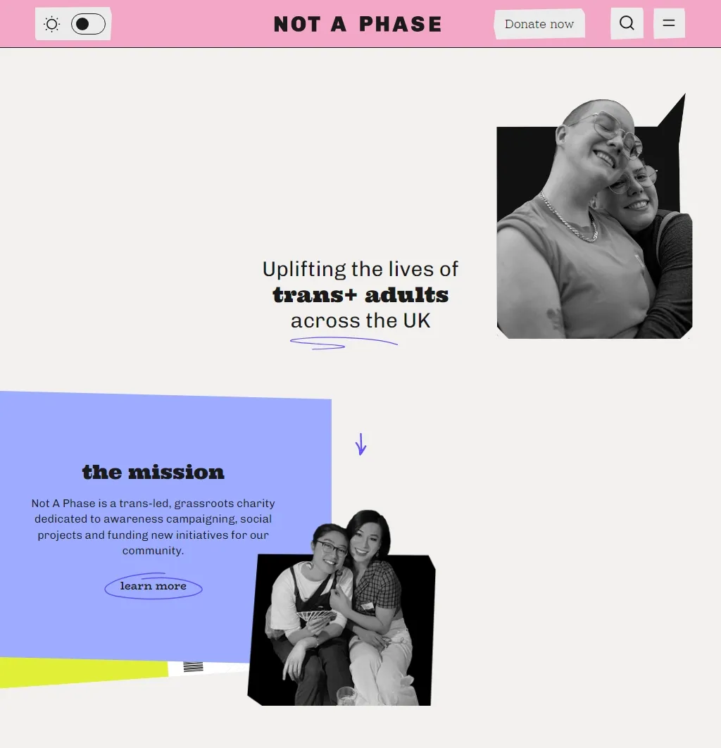 Not A Phase donation flow design